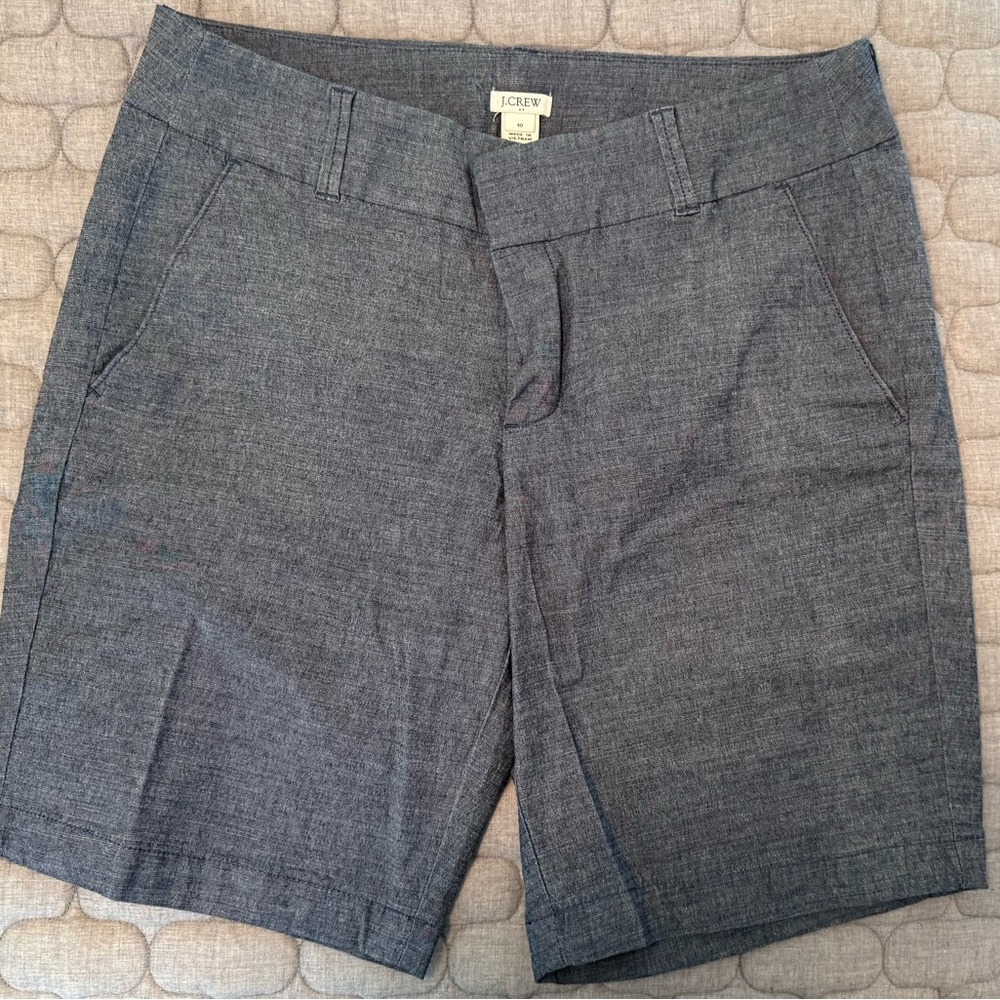 J. Crew Factory Women’s Blue Stretch Chambray Shorts